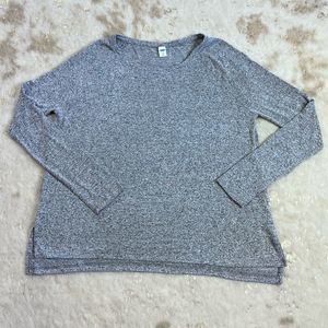 Old Navy Lux Sweater Heather Gray Side Slits in Medium 💗
